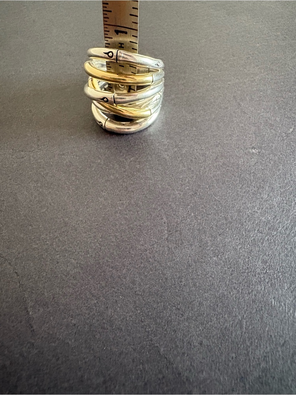John Hardy Two-Tone 18kGold and Silver Bamboo Ring - Picture 8 of 8
